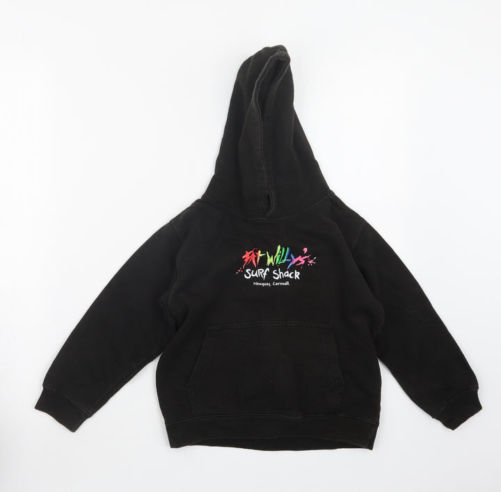 Awdis Girls Black Pullover Hoodie Size 5-6 Years