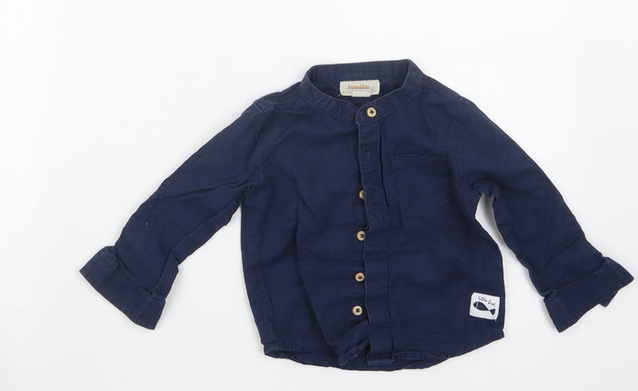 Lupilu Boys Blue Basic Button-Up Size 6-9 Months