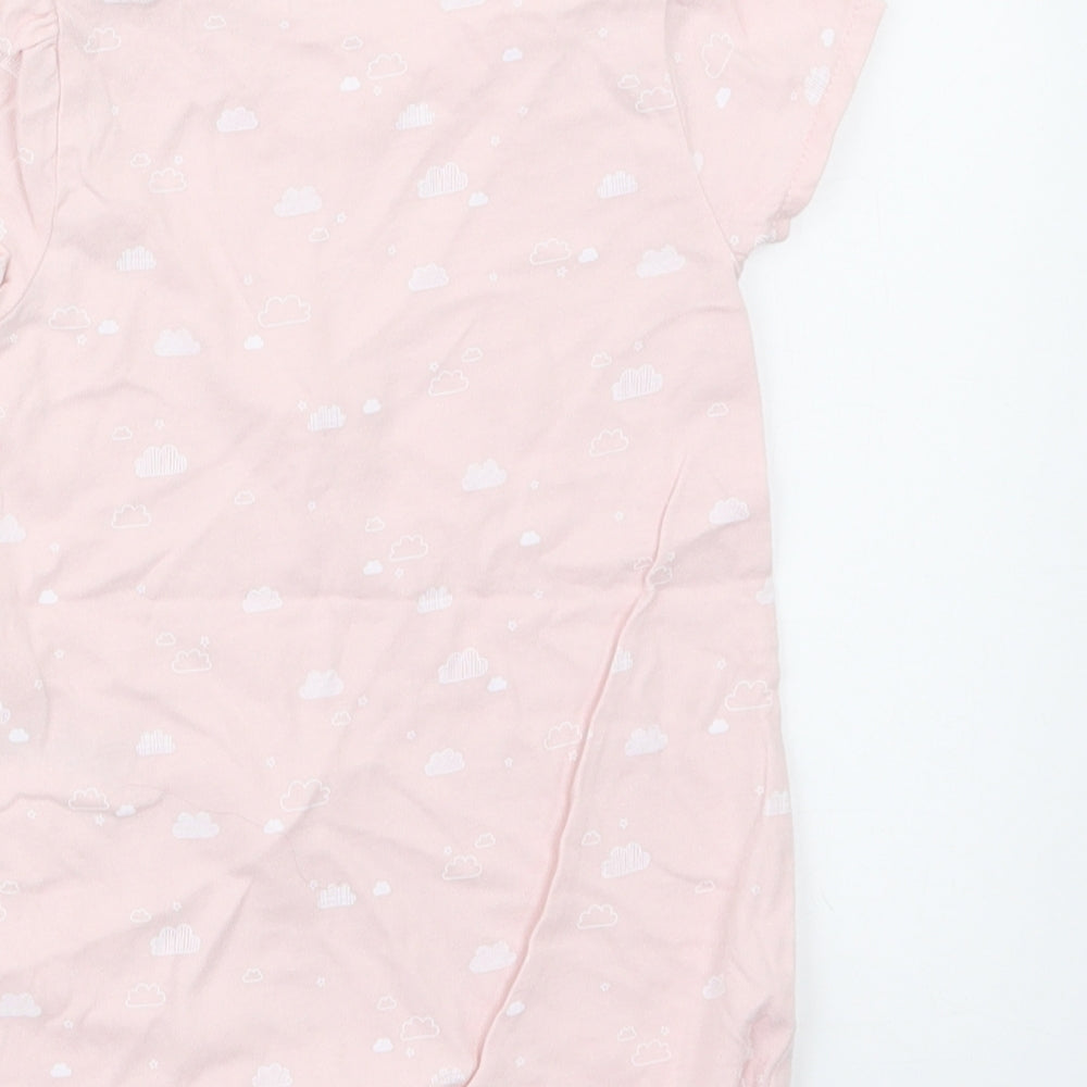 NEXT Girls Pink Geometric  Coverall Outfit/Set Size 6-9 Months