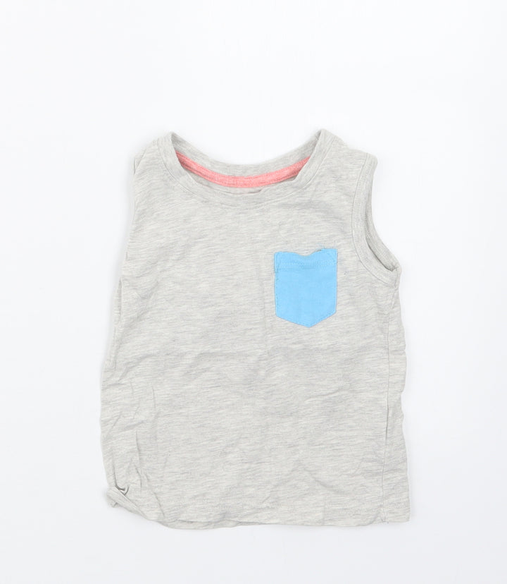 Rebel Boys Grey Basic T-Shirt Size 12-18 Months