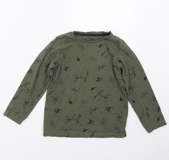 Matalan Boys Green Geometric  Basic T-Shirt Size 6 Years