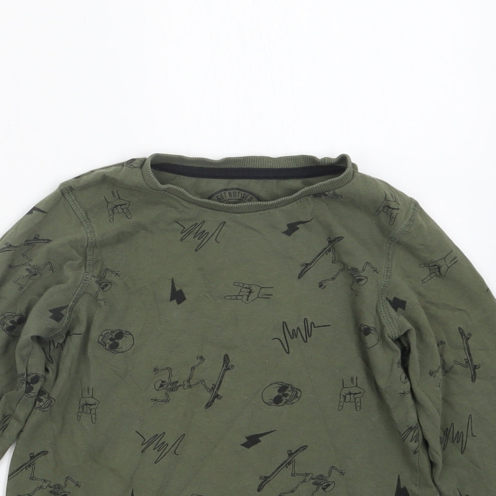 Matalan Boys Green Geometric  Basic T-Shirt Size 6 Years