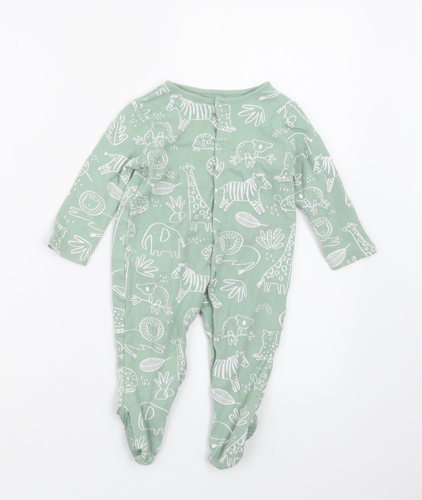 TU Boys Green Geometric  Coverall Outfit/Set Size 6-9 Months