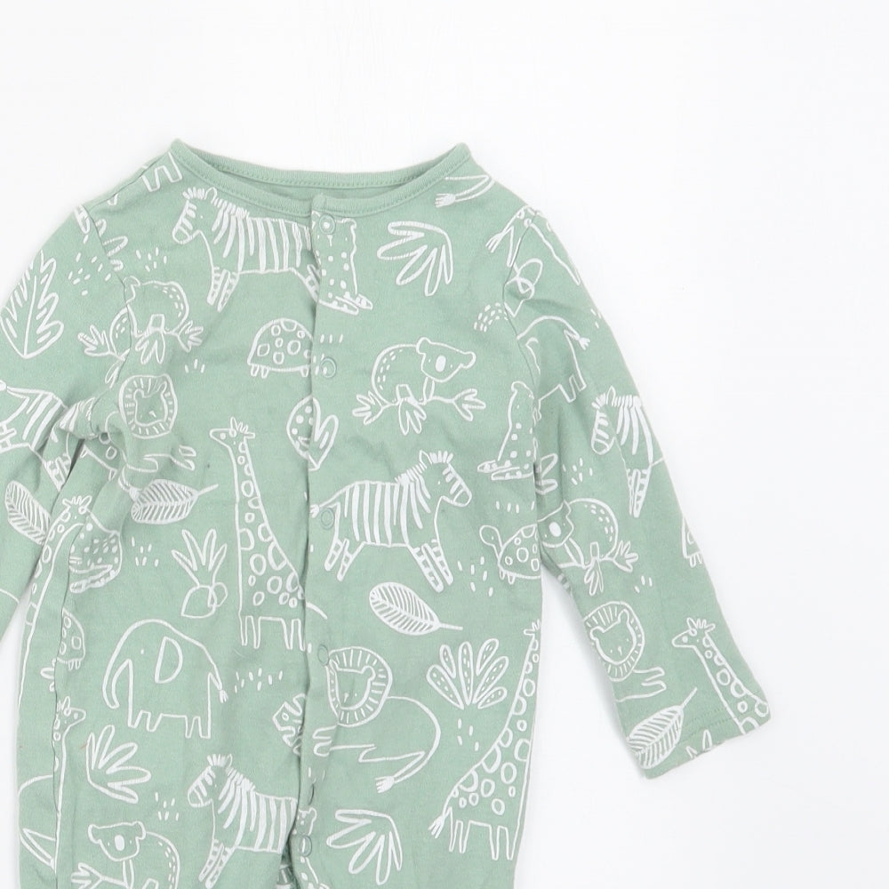 TU Boys Green Geometric  Coverall Outfit/Set Size 6-9 Months