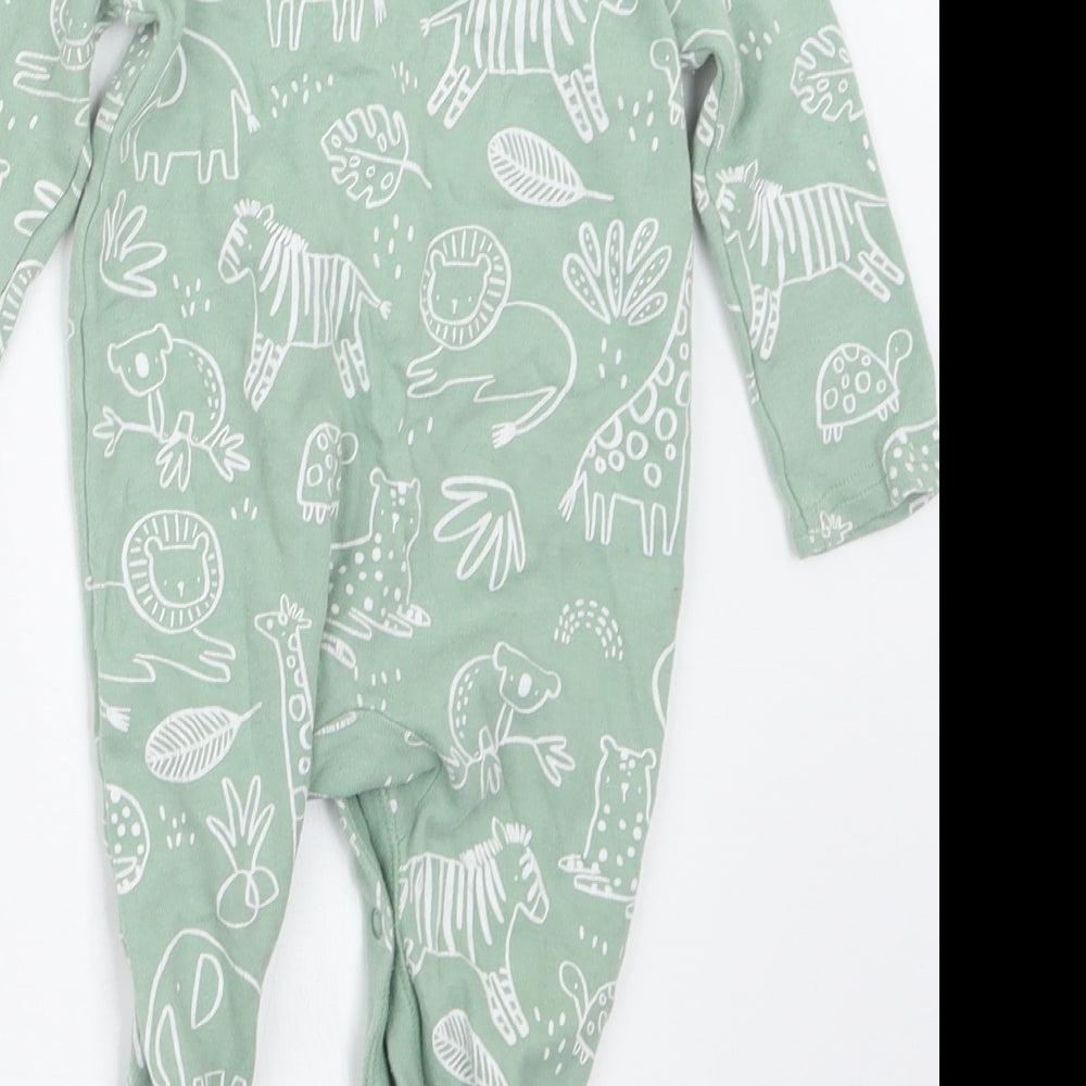 TU Boys Green Geometric  Coverall Outfit/Set Size 6-9 Months