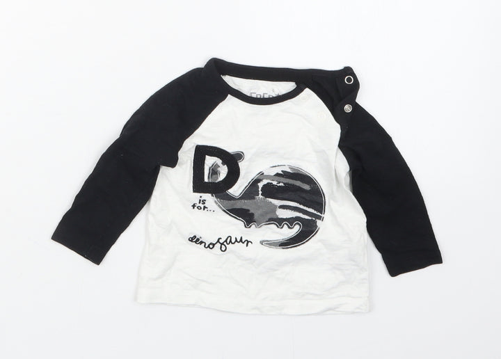 F&F Boys Black Basic T-Shirt Size 3-6 Months