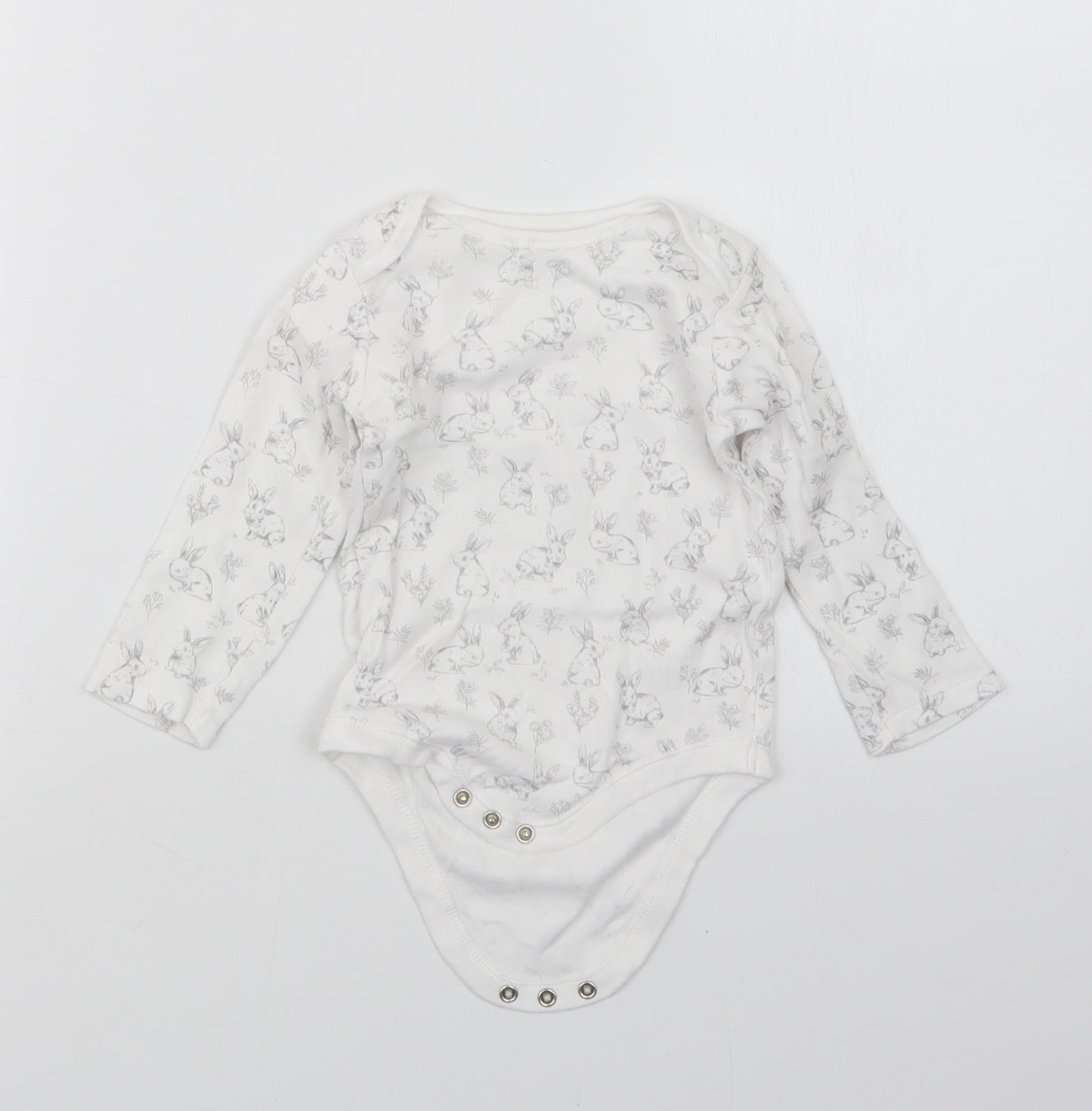 TU Baby White Geometric  Babygrow One-Piece Size 9-12 Months