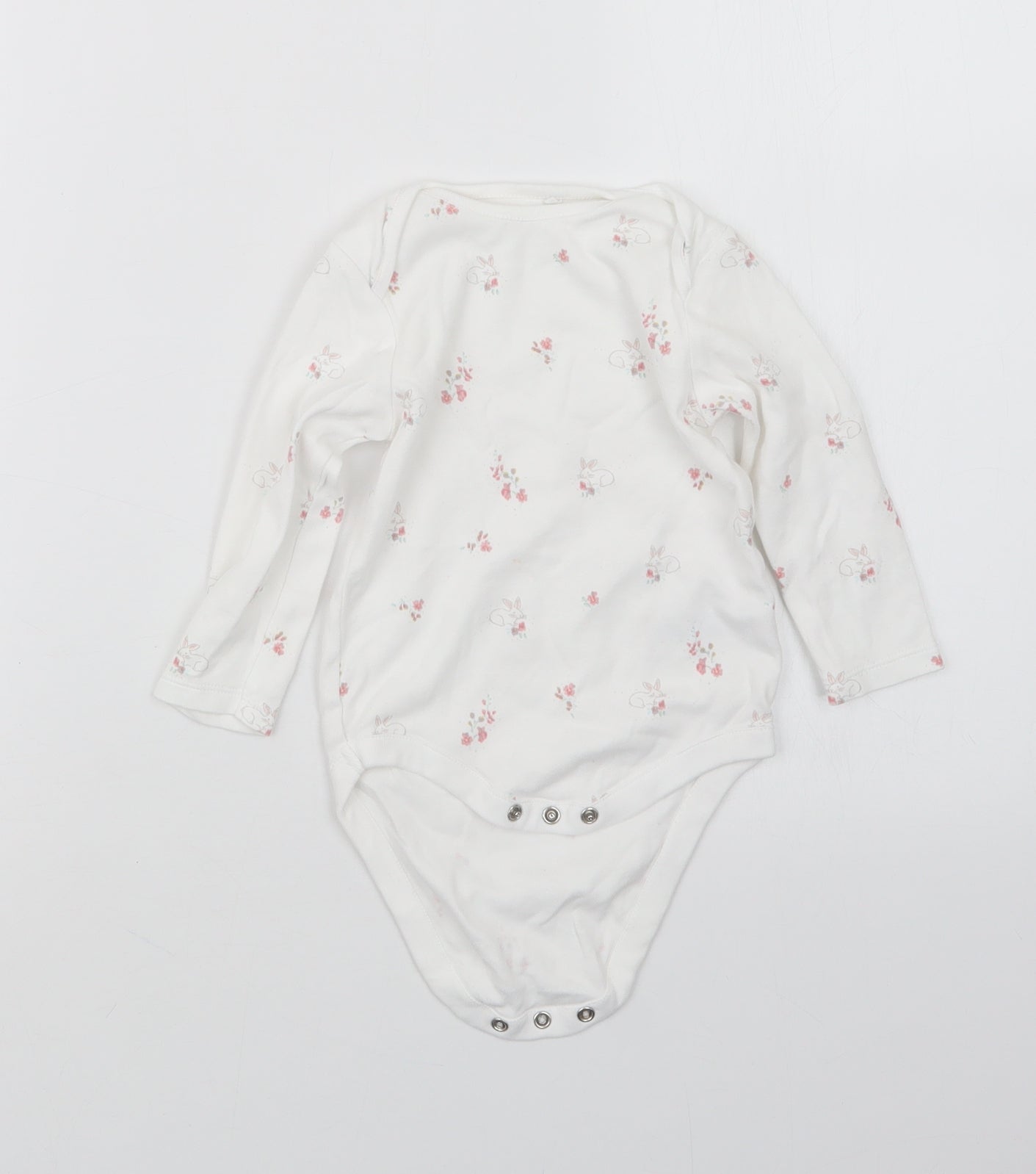 NEXT Girls White Geometric  Babygrow One-Piece Size 9-12 Months