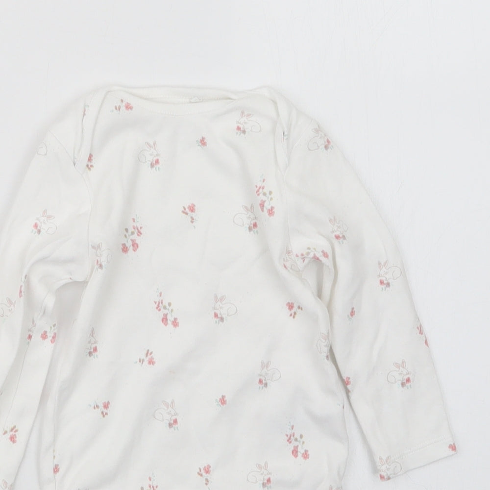 NEXT Girls White Geometric  Babygrow One-Piece Size 9-12 Months
