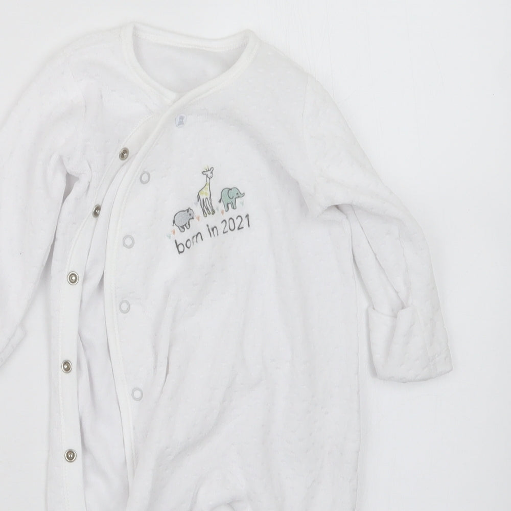 Nutmeg Baby White   Coverall Outfit/Set Size 3-6 Months