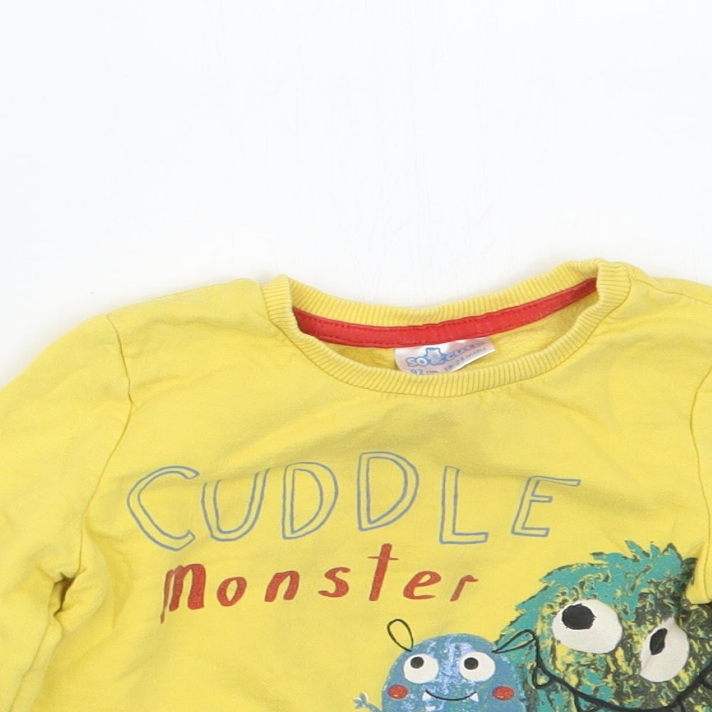So Cute Boys Yellow   Pullover Jumper Size 18-24 Months