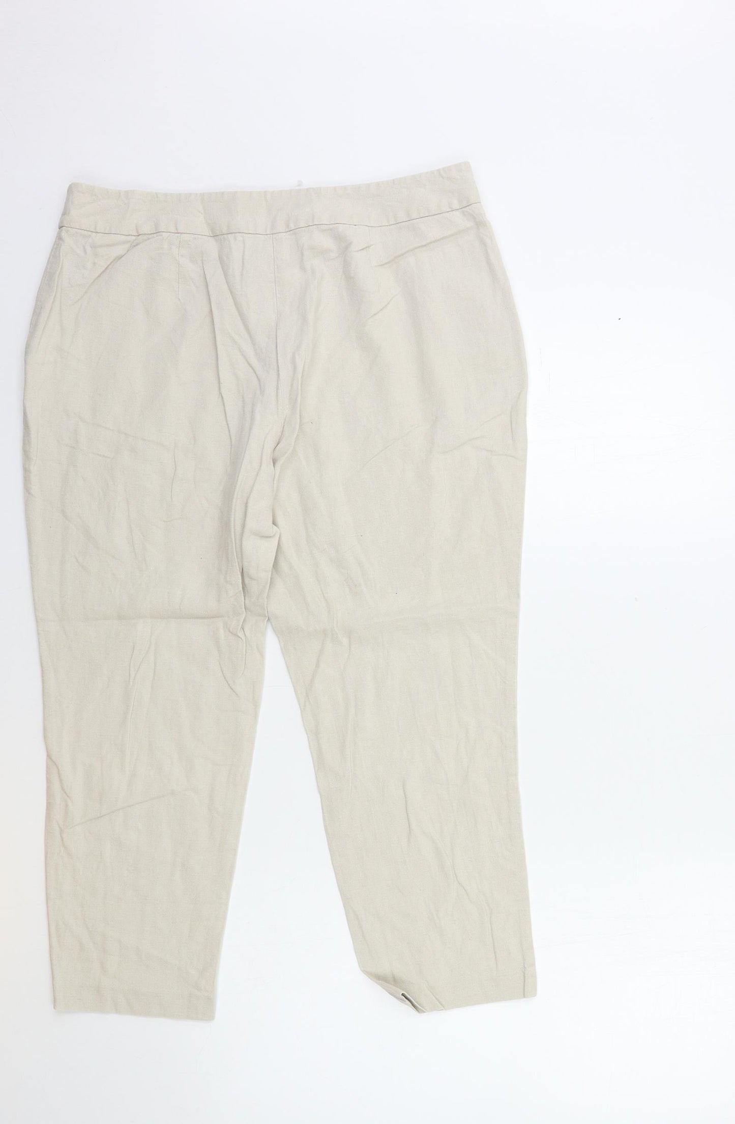Marks and Spencer Womens Beige   Cropped Trousers Size 14 L23 in