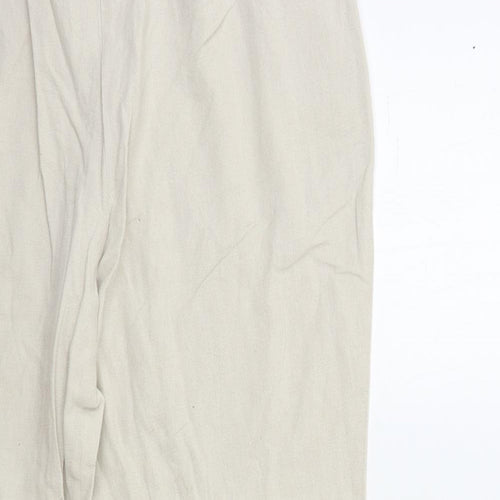 Marks and Spencer Womens Beige   Cropped Trousers Size 14 L23 in