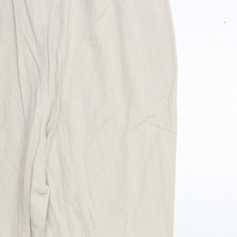 Marks and Spencer Womens Beige   Cropped Trousers Size 14 L23 in