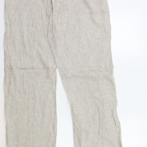 TU Womens Beige Striped  Trousers  Size 16 L31 in