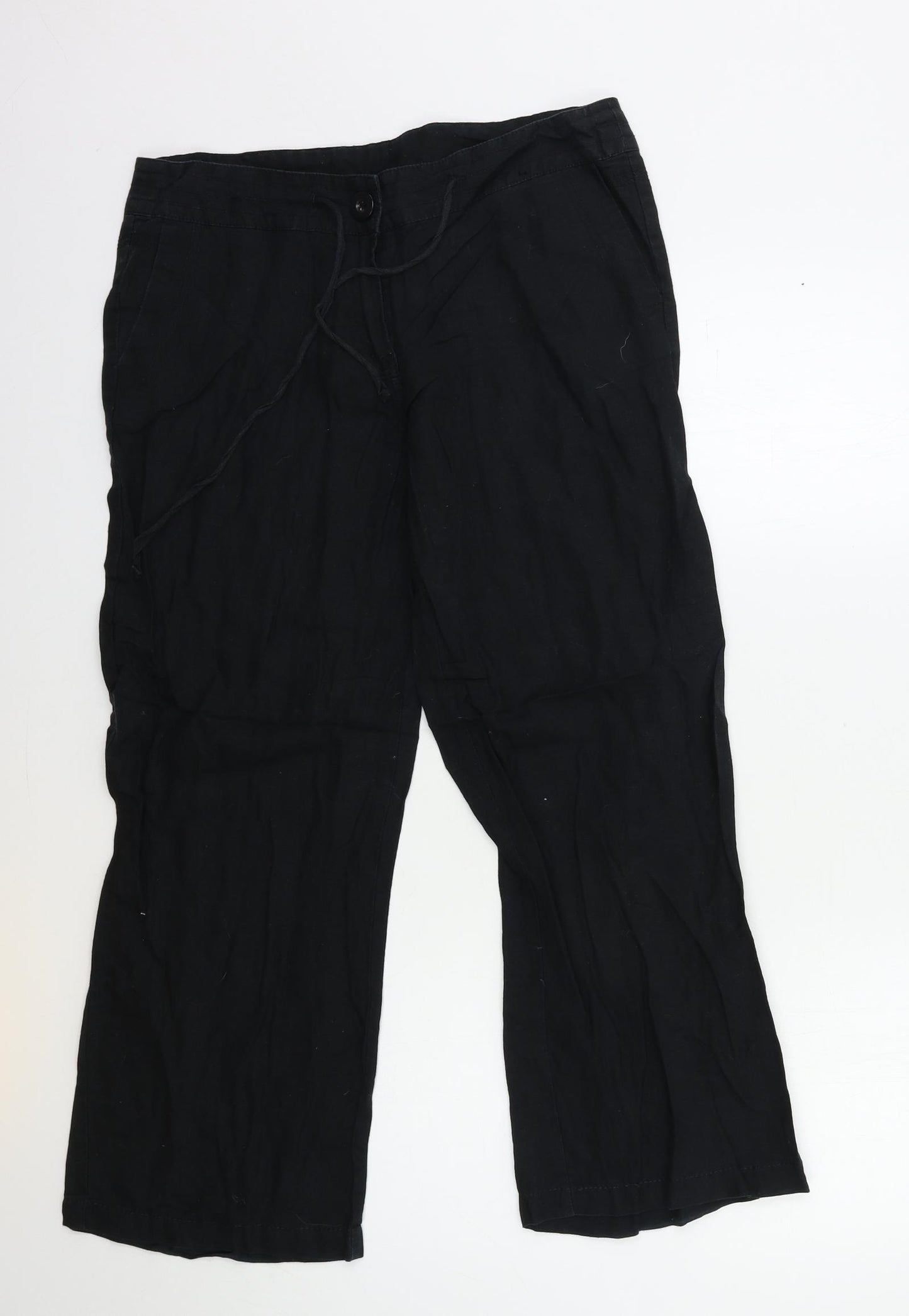 Dunnes Stores Womens Black   Trousers  Size 12 L27 in