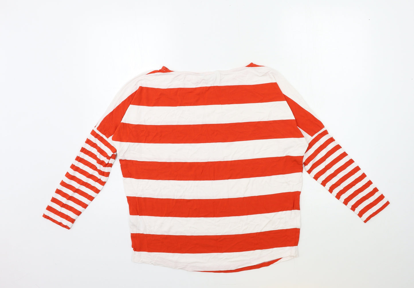 NEXT Womens Orange Striped  Basic T-Shirt Size 14