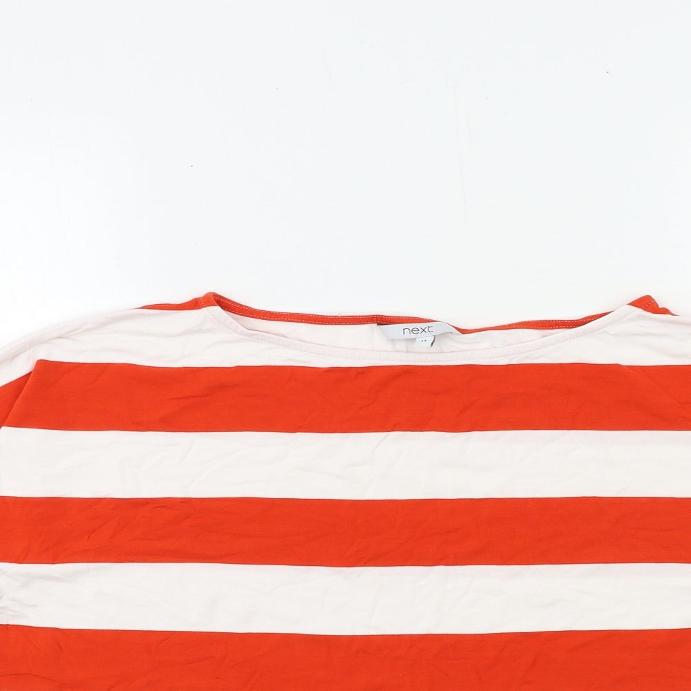 NEXT Womens Orange Striped  Basic T-Shirt Size 14