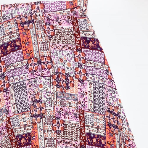 Joe Browns Womens Pink Geometric  Flare Skirt Size 38 in