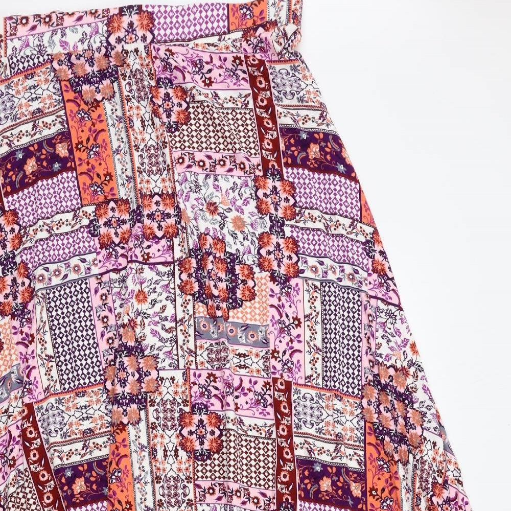 Joe Browns Womens Pink Geometric  Flare Skirt Size 38 in