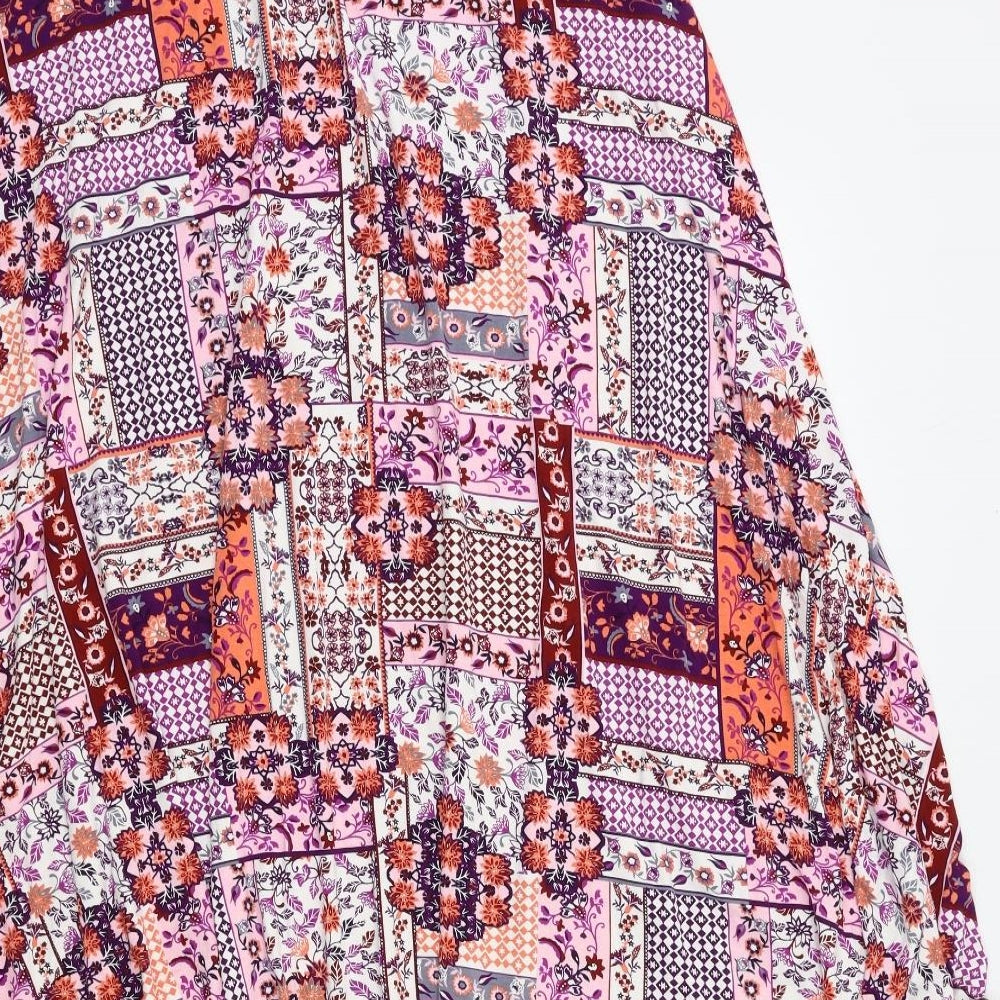 Joe Browns Womens Pink Geometric  Flare Skirt Size 38 in