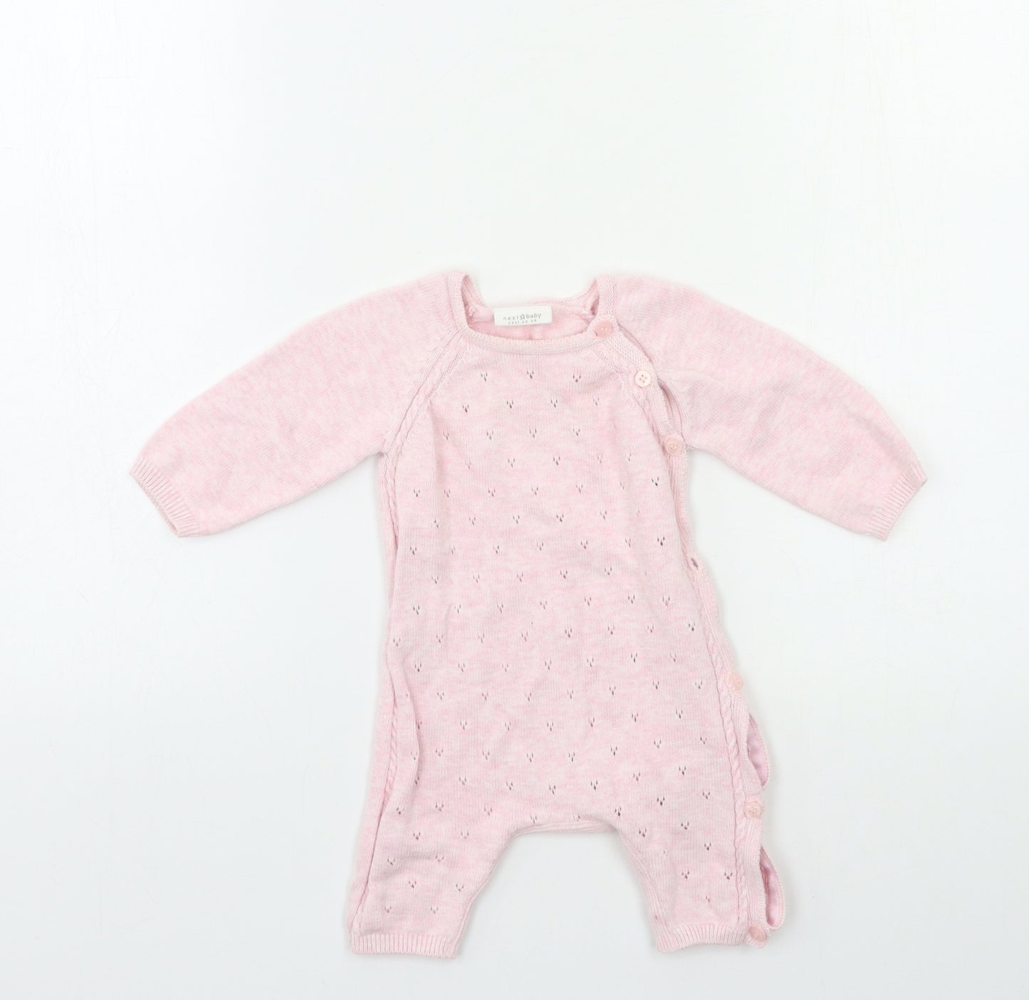 NEXT Baby Pink  Knit Babygrow One-Piece Size 0-3 Months