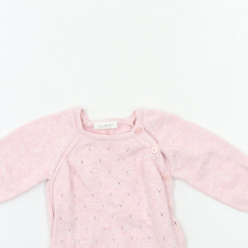 NEXT Baby Pink  Knit Babygrow One-Piece Size 0-3 Months
