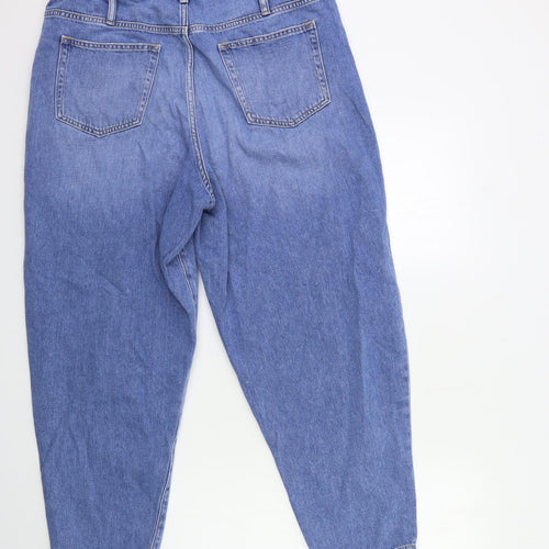 F&F Womens Blue  Denim Mom Jeans Size 16 L26 in