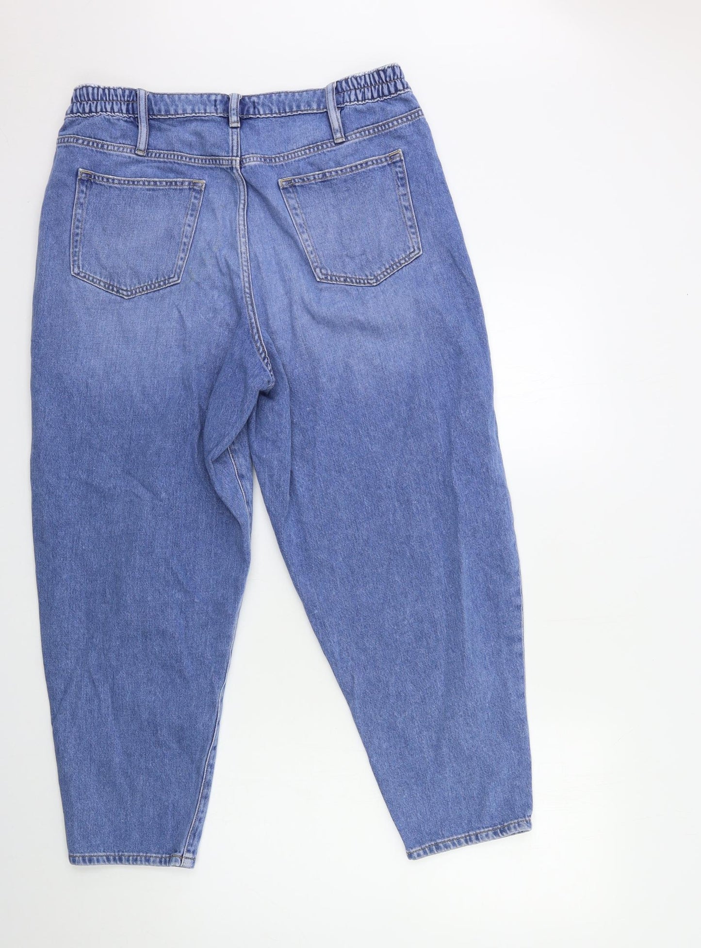 F&F Womens Blue  Denim Mom Jeans Size 16 L26 in