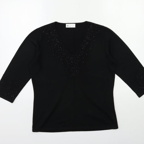 BHS Womens Black  Knit Pullover Jumper Size 12