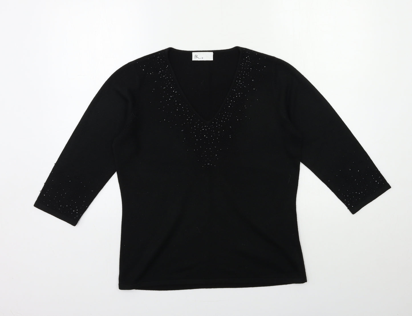 BHS Womens Black  Knit Pullover Jumper Size 12
