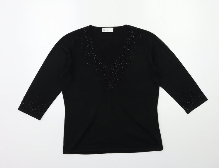 BHS Womens Black  Knit Pullover Jumper Size 12