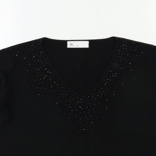 BHS Womens Black  Knit Pullover Jumper Size 12