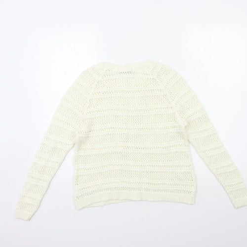 George Womens White  Knit Pullover Jumper Size 12