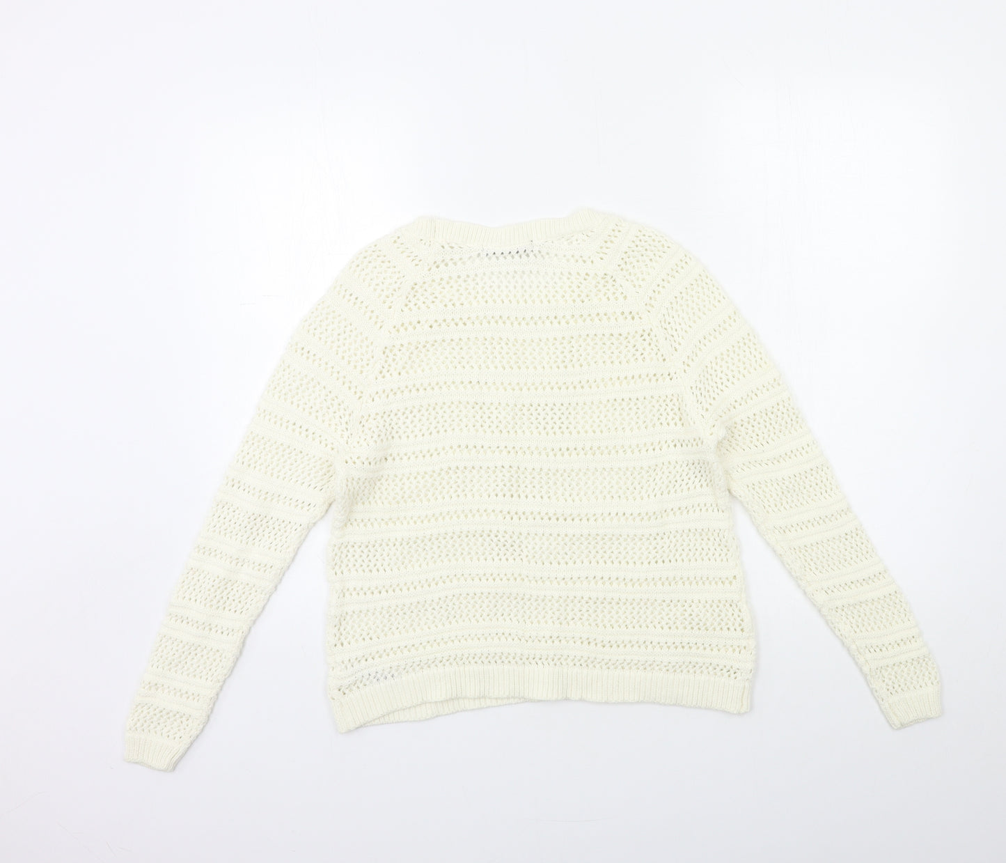 George Womens White  Knit Pullover Jumper Size 12