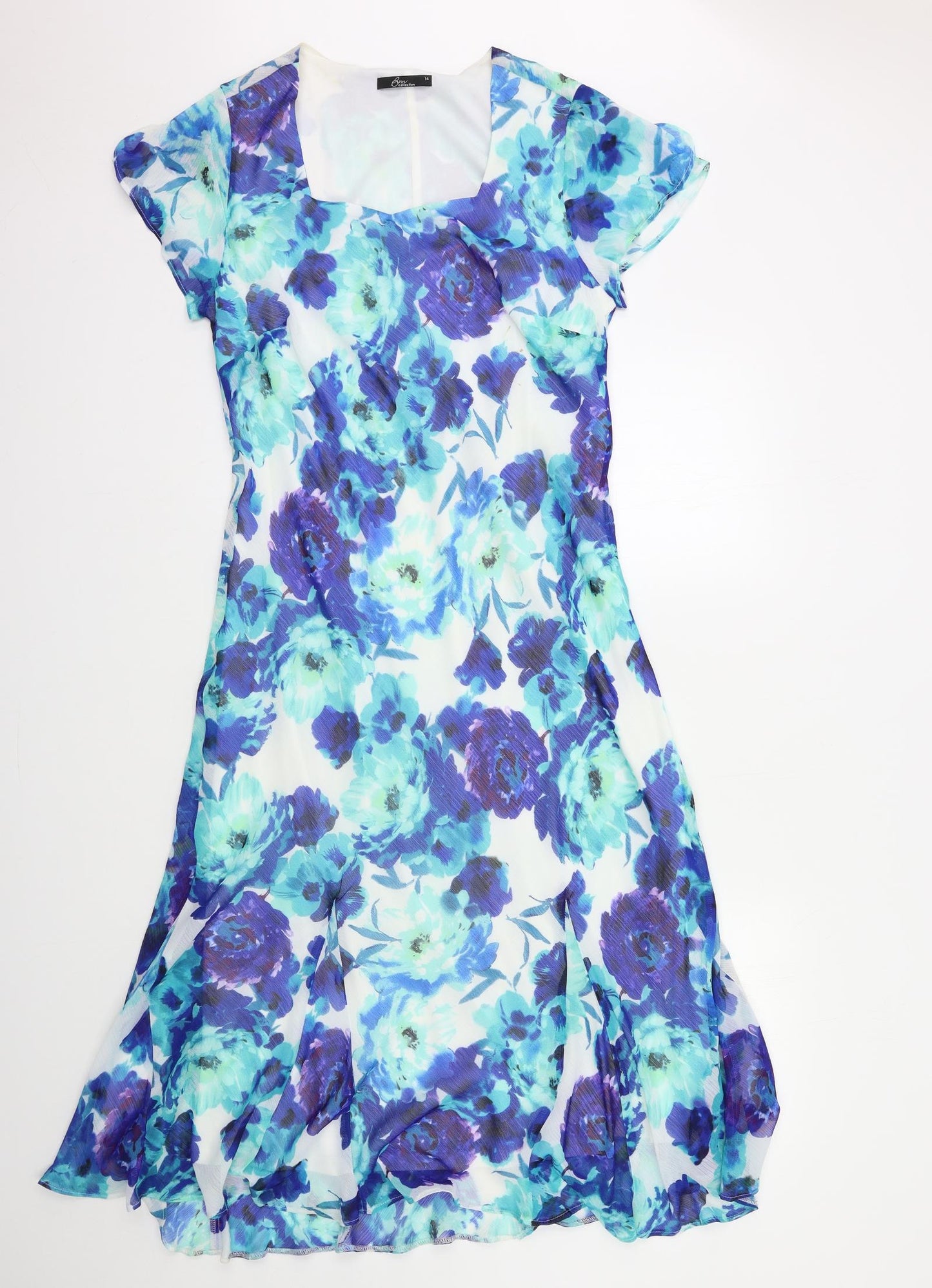 Bonmarché Womens Blue Floral  Shift  Size 14
