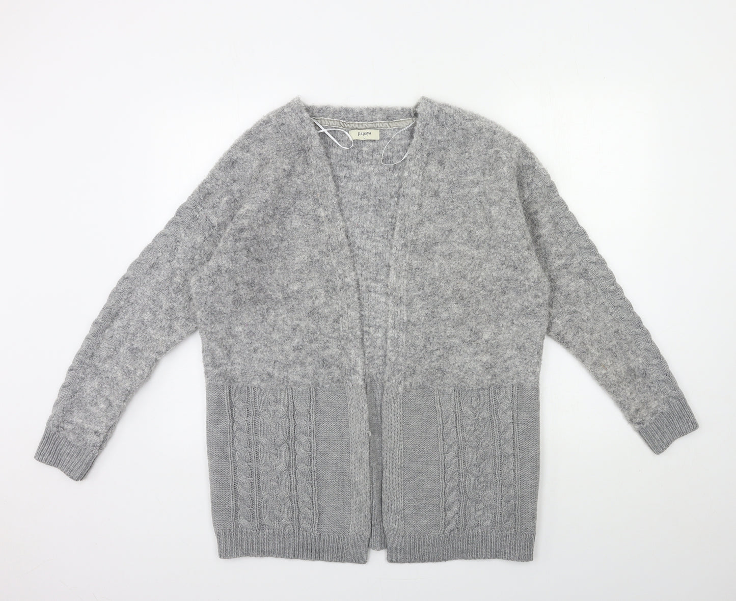 Papaya Womens Grey  Knit Cardigan Jumper Size M