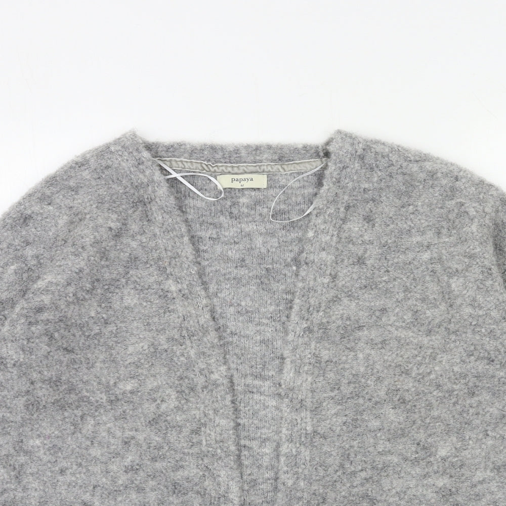 Papaya Womens Grey  Knit Cardigan Jumper Size M