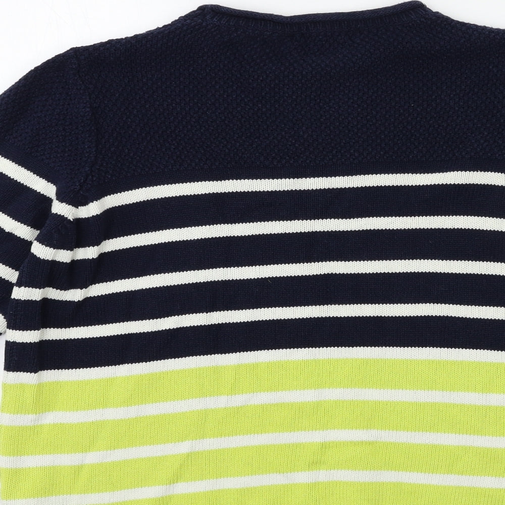 Bonmarché Womens Blue Striped Knit Pullover Jumper Size M