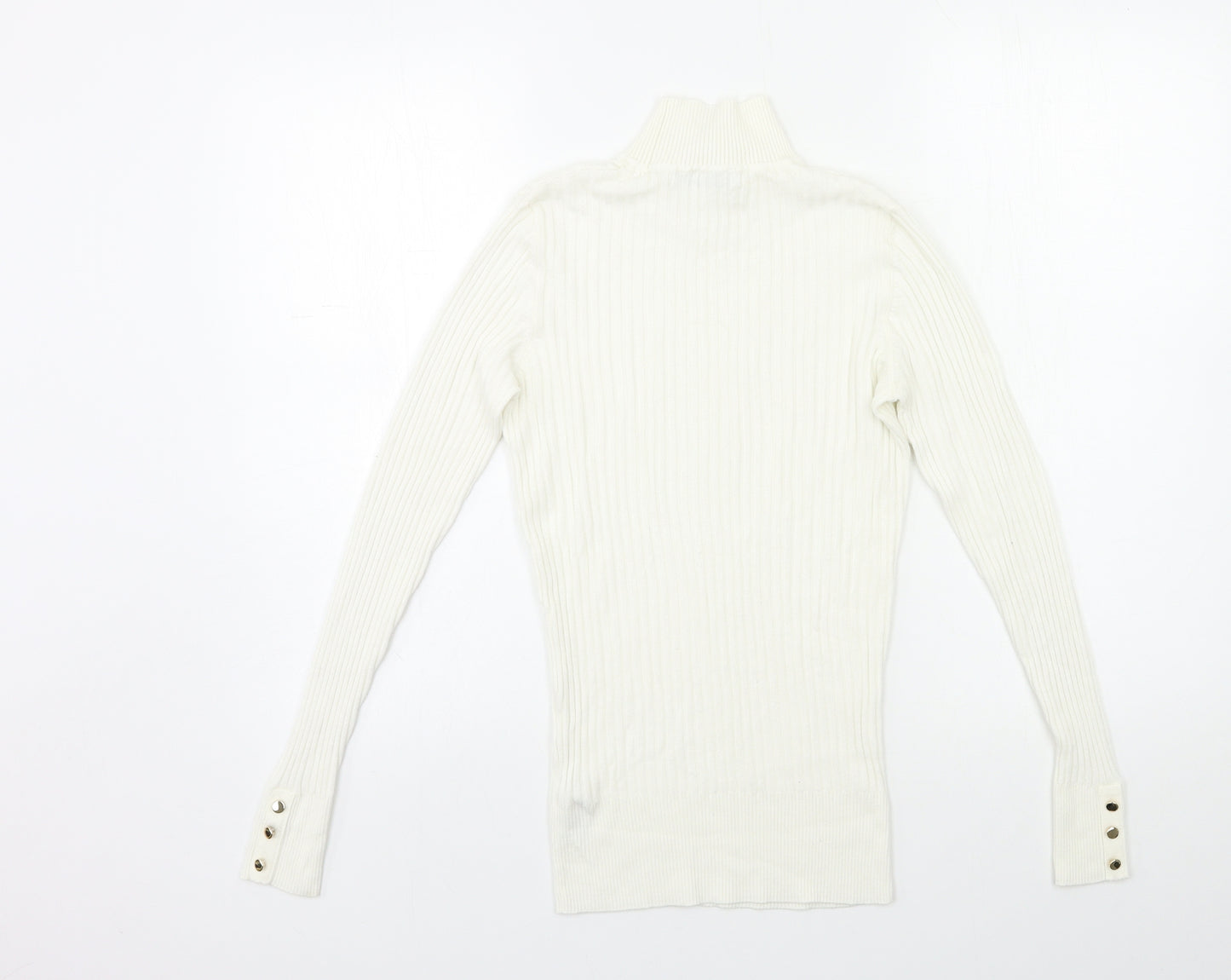 Nutmeg Womens White  Knit Pullover Jumper Size 8