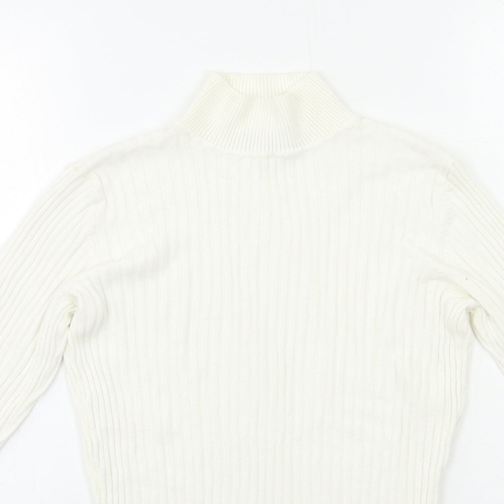 Nutmeg Womens White  Knit Pullover Jumper Size 8
