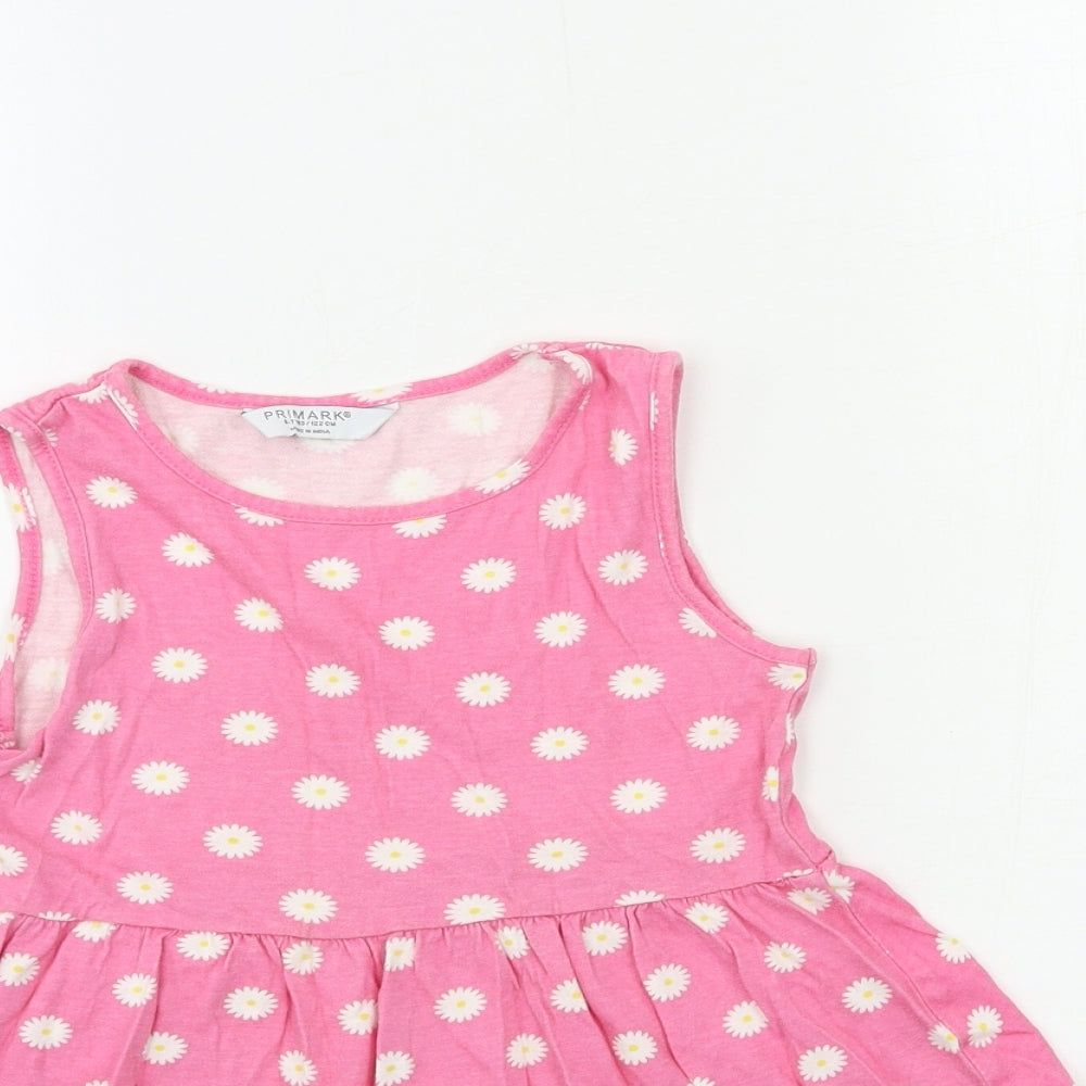Primark Girls Pink Floral  Tank Dress  Size 6-7 Years
