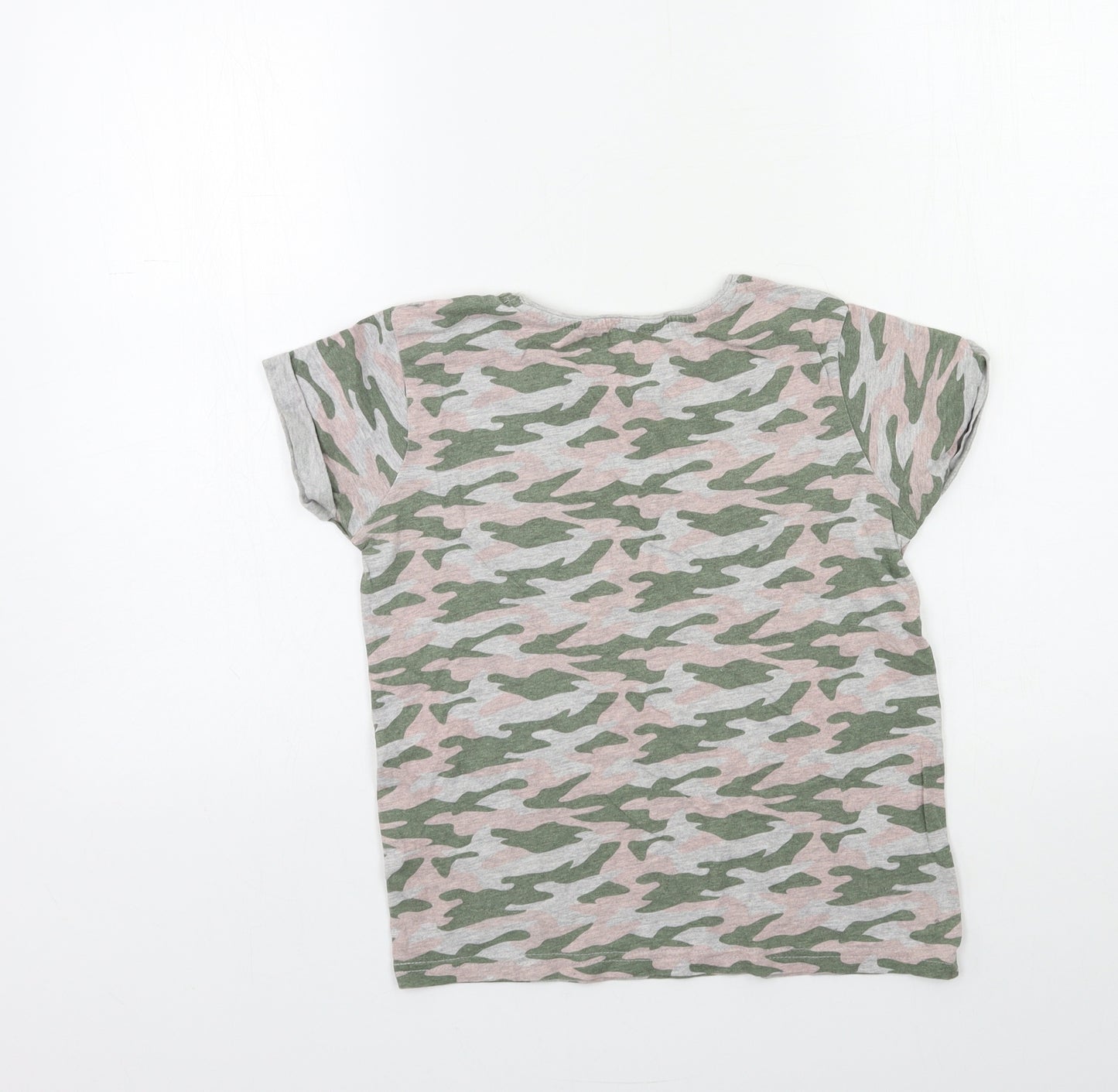 Primark Girls Green Camouflage  Basic T-Shirt Size 10 Years