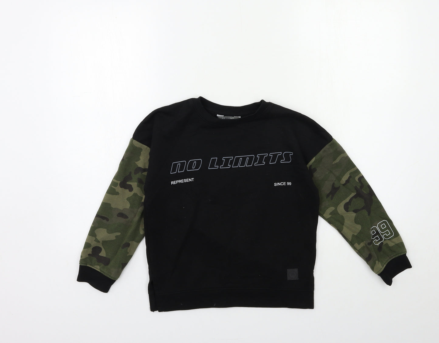 Primark Boys Black   Pullover Sweatshirt Size 7 Years