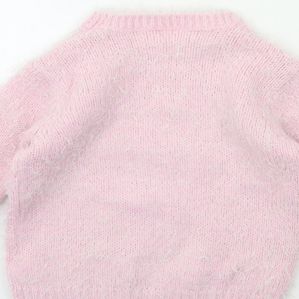 F&F Girls Pink  Knit Basic T-Shirt Size 5-6 Years  - Unicorn