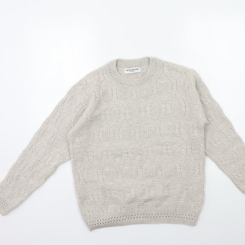 Beaumonde Womens Grey  Knit Pullover Jumper Size 14
