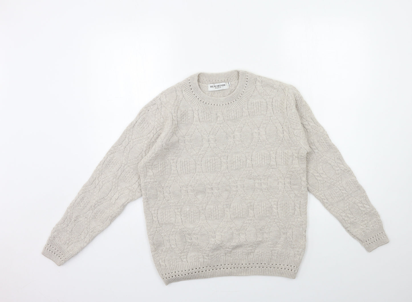 Beaumonde Womens Grey  Knit Pullover Jumper Size 14