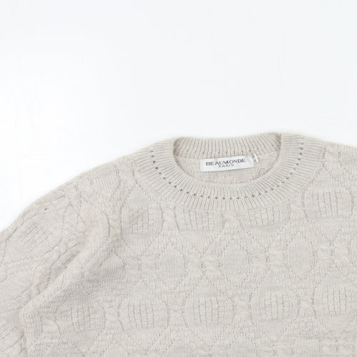 Beaumonde Womens Grey  Knit Pullover Jumper Size 14