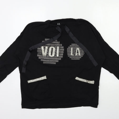 VOI LA Womens Black   Pullover Sweatshirt One Size