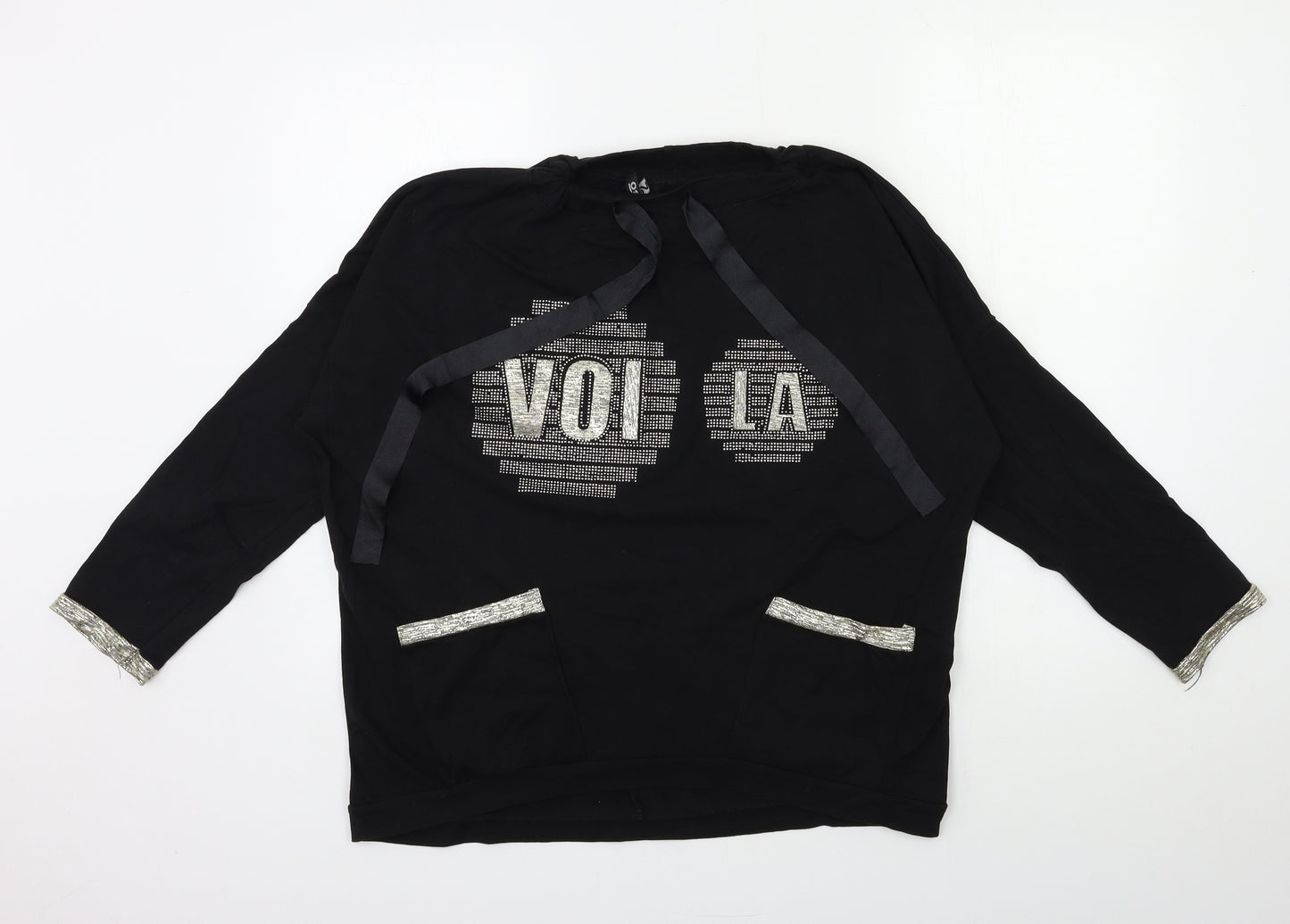 VOI LA Womens Black   Pullover Sweatshirt One Size